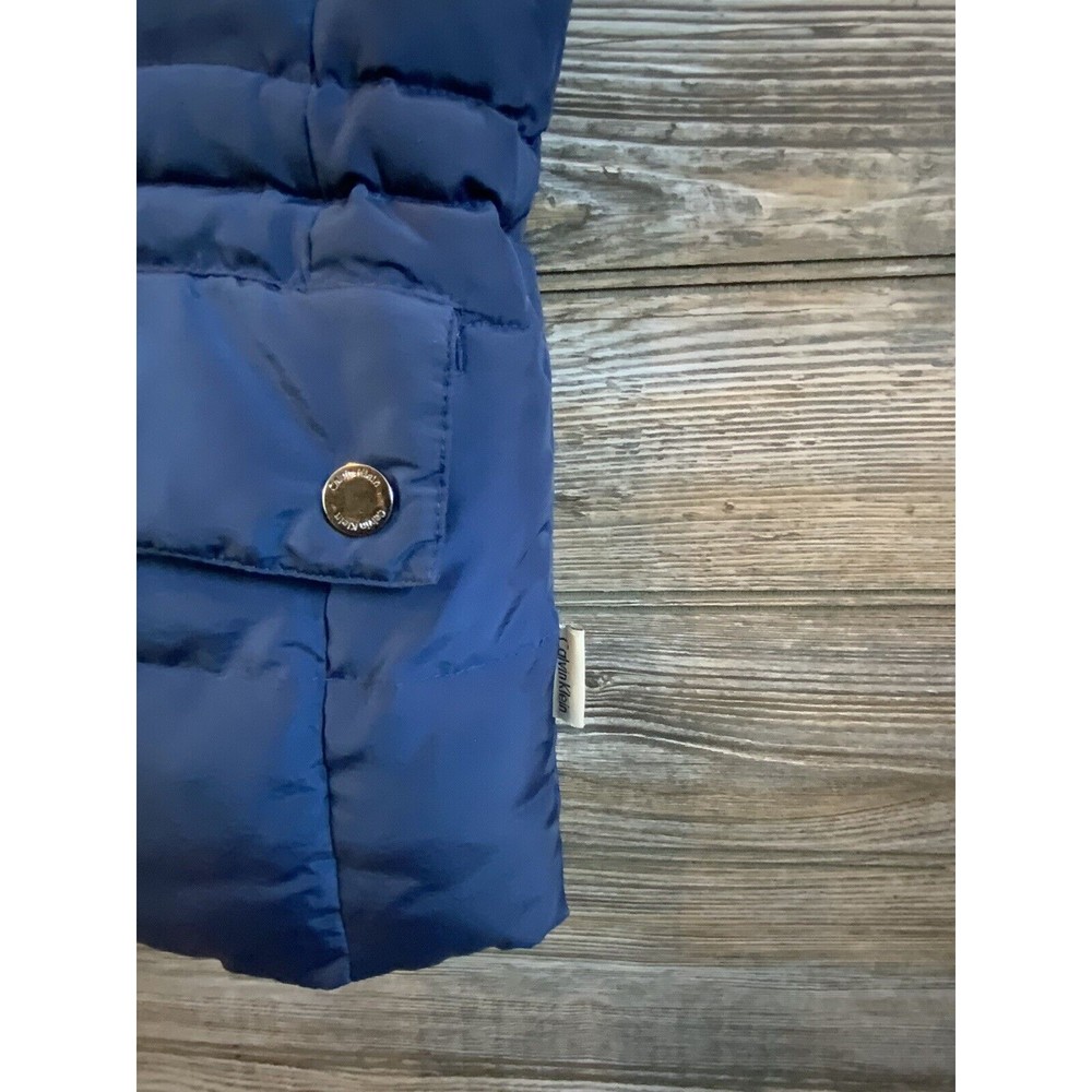 Calvin Klein Puffer Vest With Fur Trimmed Detachable Hood, Women’s XS - Picture 4 of 8